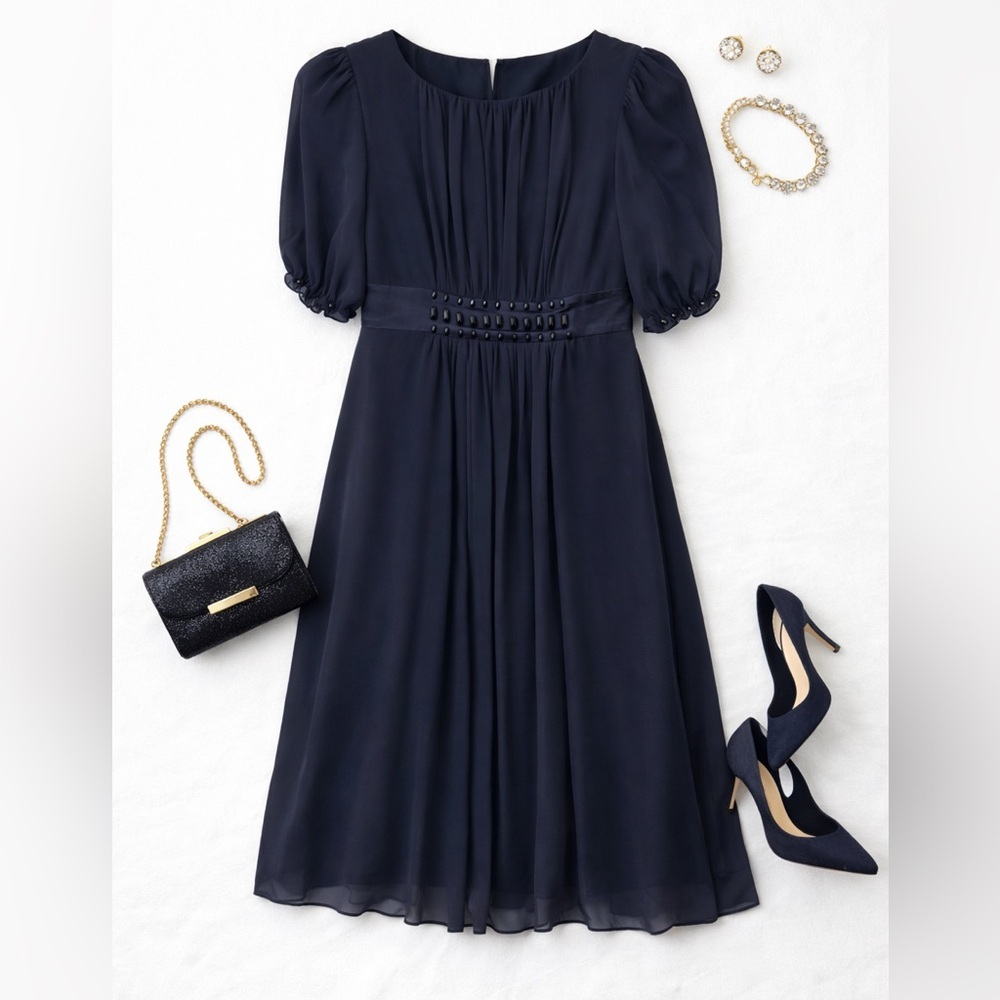 Max‎ & Cleo Midnight Blue Short Sleeve Dress